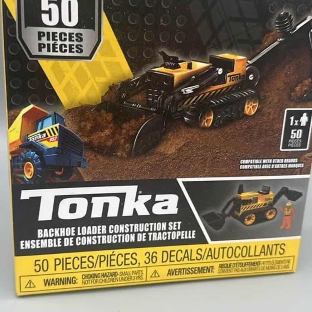 Tonka 50 piece construction set (LEGO like) brand new! Backhoe loader